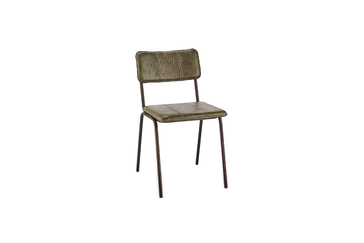 Ukari Leather Dining Chair - Rich Green-nkuku