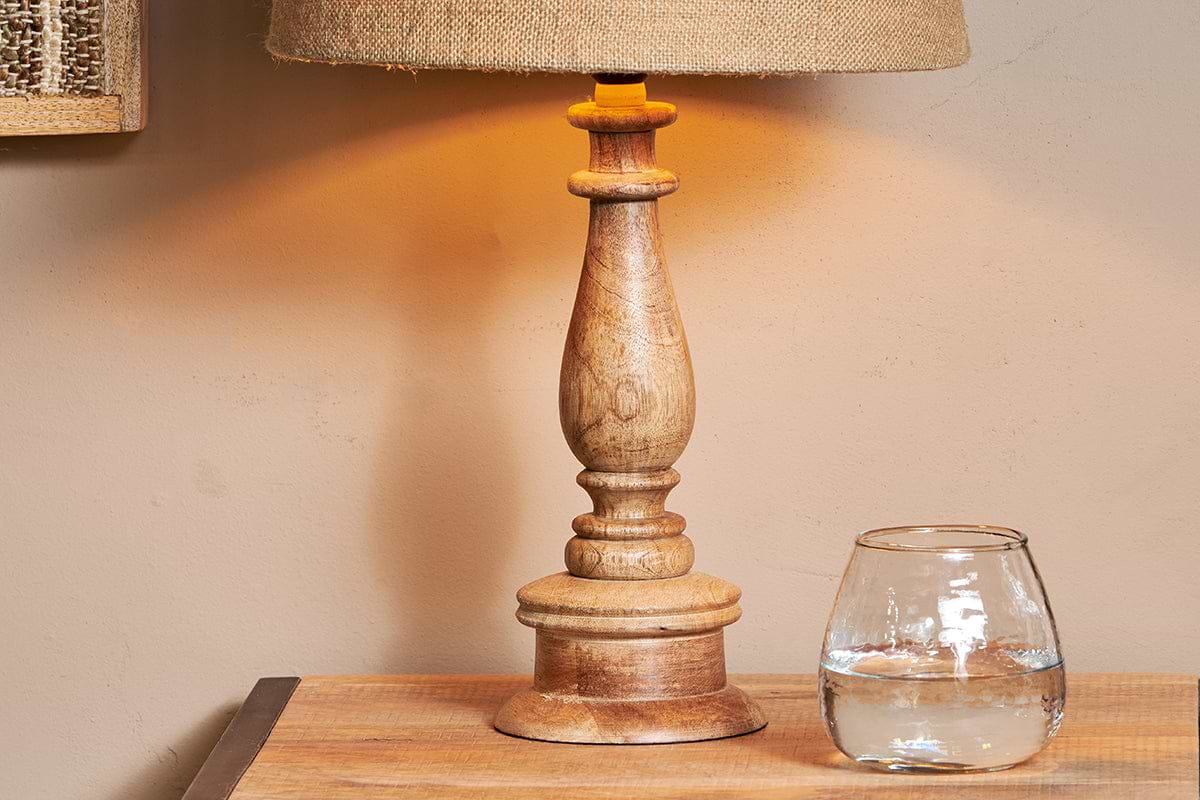 Usha Mango Wood Lamp-nkuku