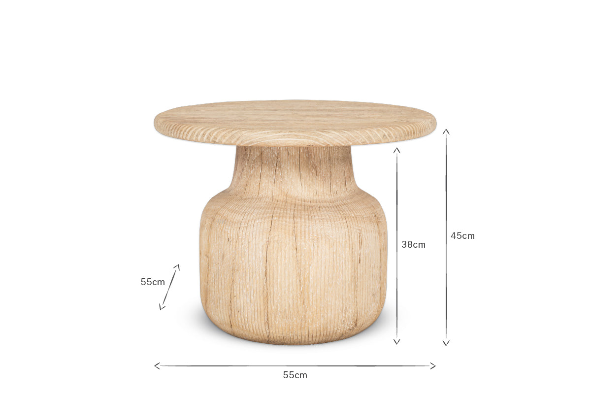 Vivan Grooved Wood Side Table