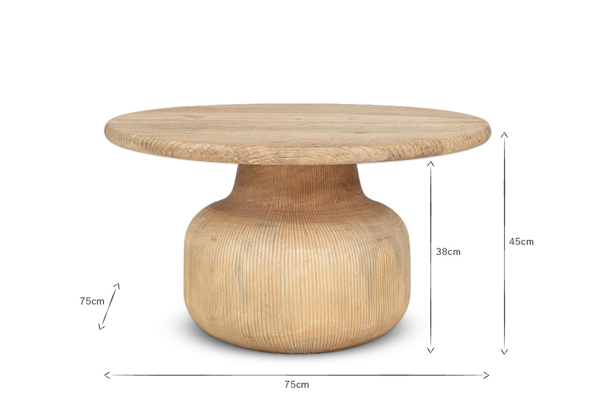 Vivan Grooved Wood Coffee Table