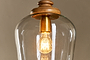 Varuna Mango Wood & Glass Pendant Lamp - Natural & Clear-nkuku