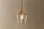 Varuna Mango Wood & Glass Pendant Lamp - Natural & Clear-nkuku