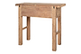 The nkuku Ibo Reclaimed Wood 1 Drawer Console Table - Natural features a slim, rustic design with a visible wood grain, sturdy legs, and vintage charm—ideal for entryways or adding character to any space.