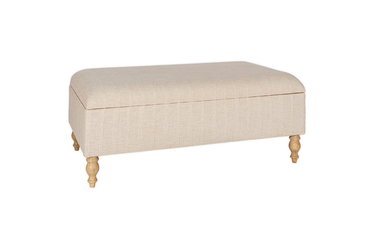 Kiana Upholstered Storage Ottoman - Natural - nkuku