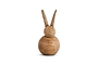 The Khara Mango Wood Rabbit Standing Decoration by nkuku features a smooth, natural grain finish and a charming bunny shape with upright ears—ideal as stylish Easter décor.
