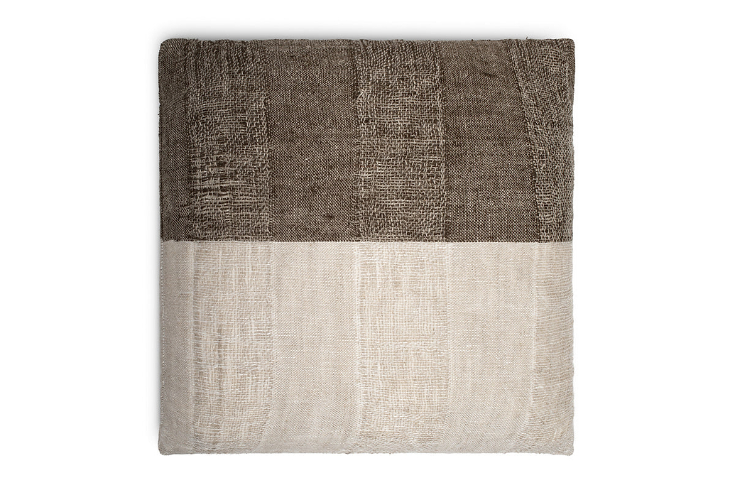 Munir Linen Cushion Cover - Charcoal