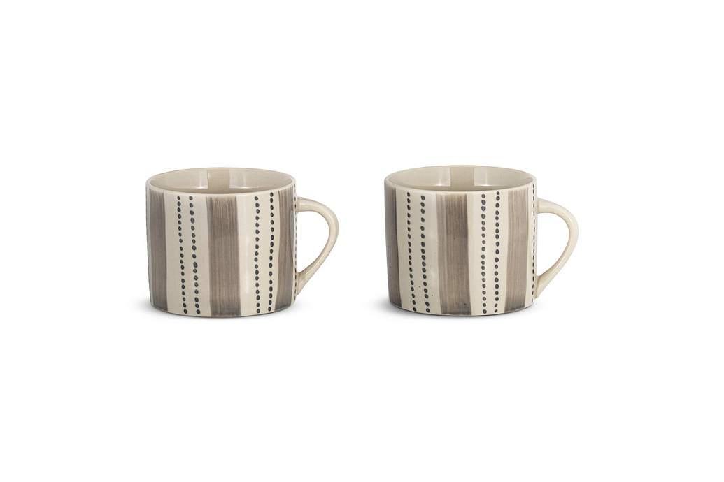 Patthar Mug - Cream & Grey - Small (Set of 2)