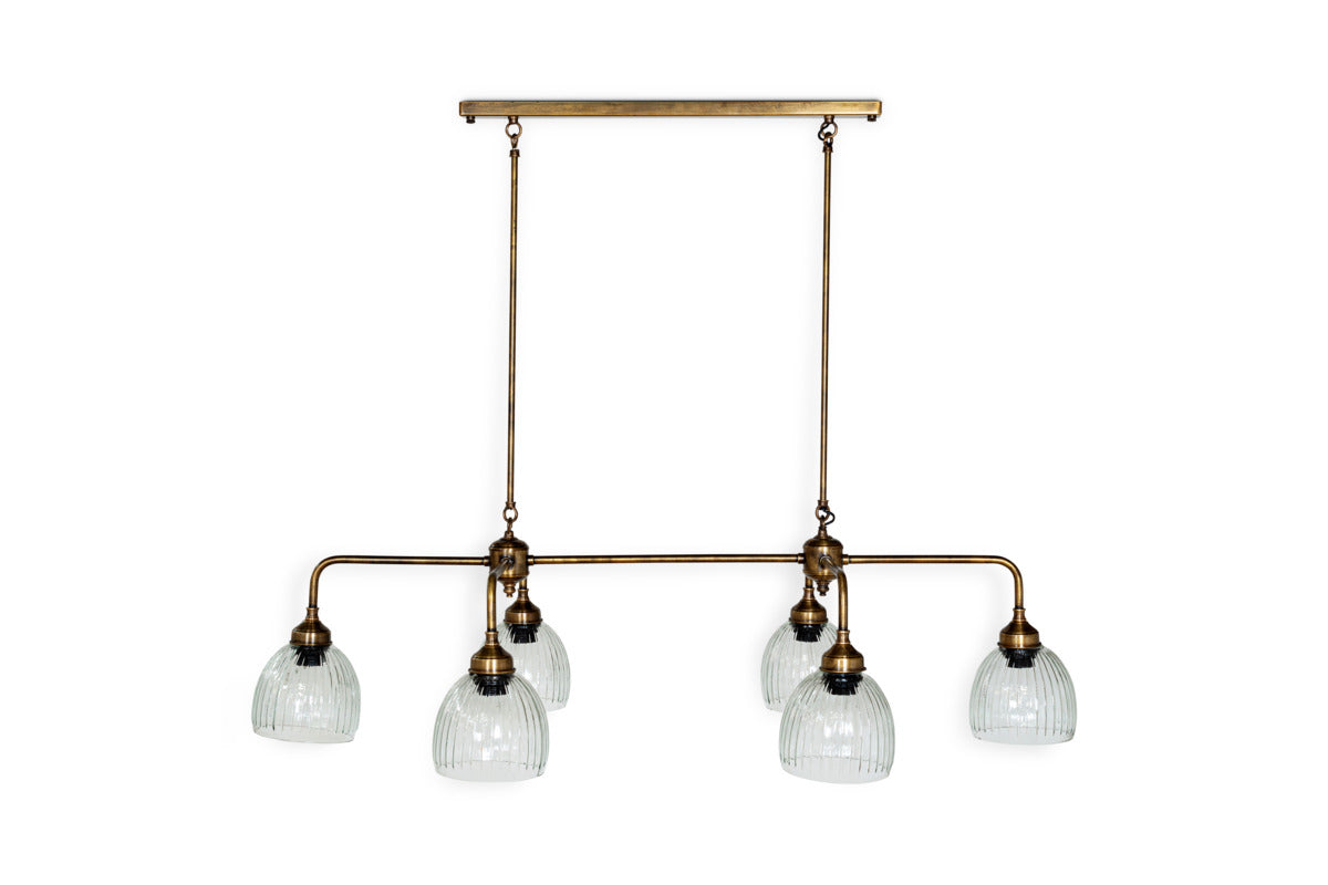 Kakira Chandelier Pendant - Antique Brass & Clear