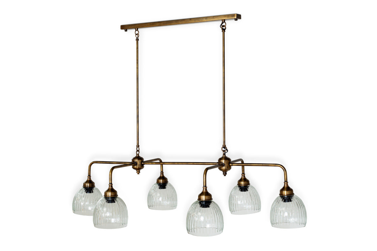 Kakira Chandelier Pendant - Antique Brass & Clear