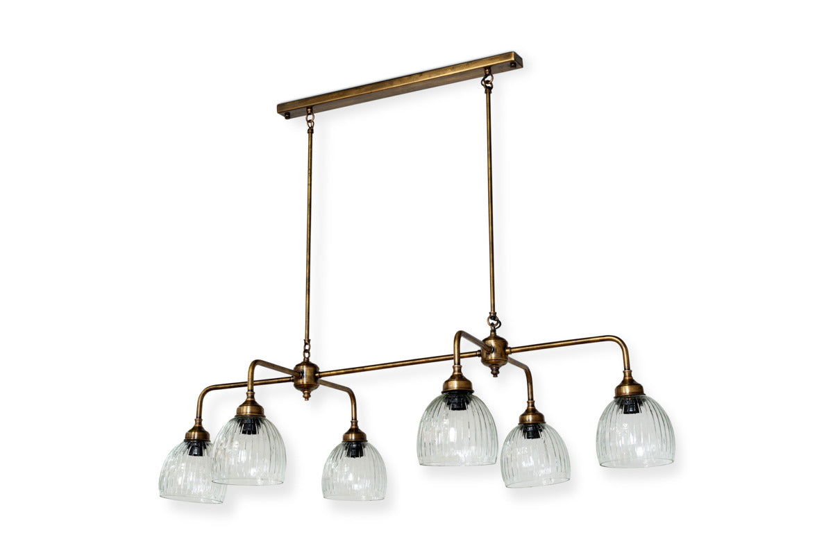 Kakira Chandelier Pendant - Antique Brass & Clear