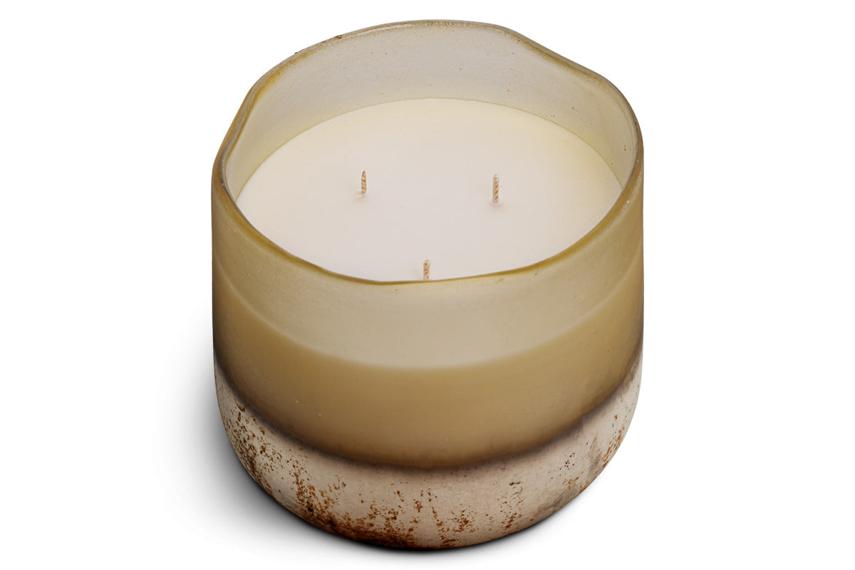 Oakmoss & Rose 3 Wick Scented Candle - Yellow