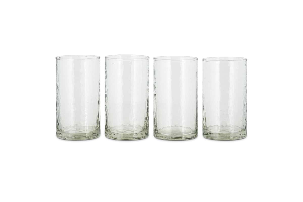 Yala Hammered Highball - Clear (Set of 4)-nkuku