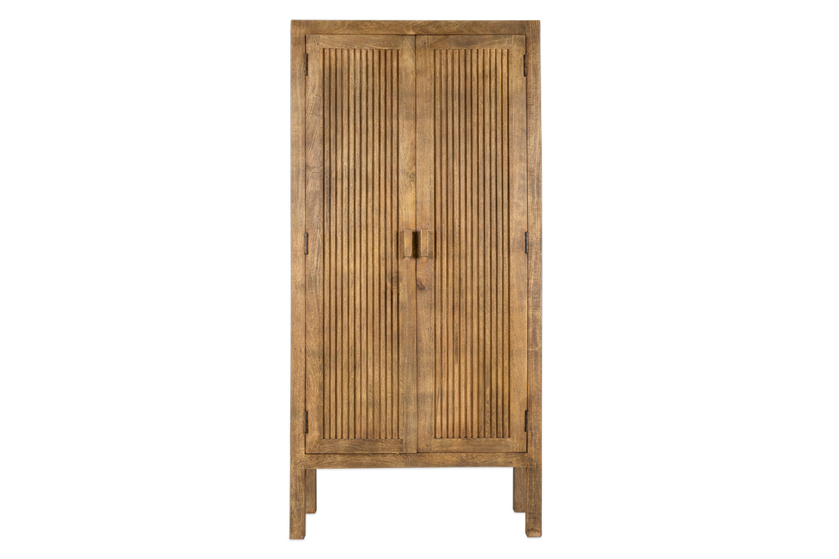 Yasha Reeded Mango Wood Cabinet-nkuku