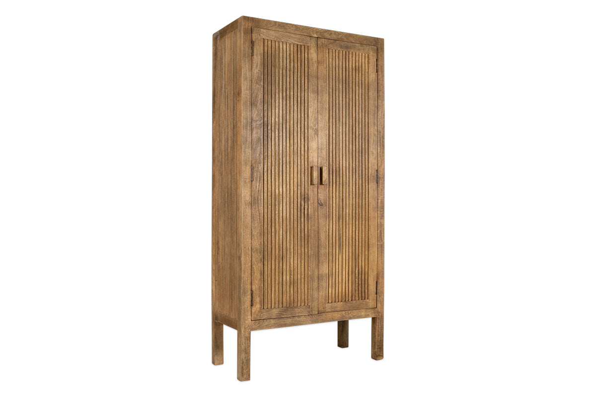 Yasha Reeded Mango Wood Cabinet-nkuku