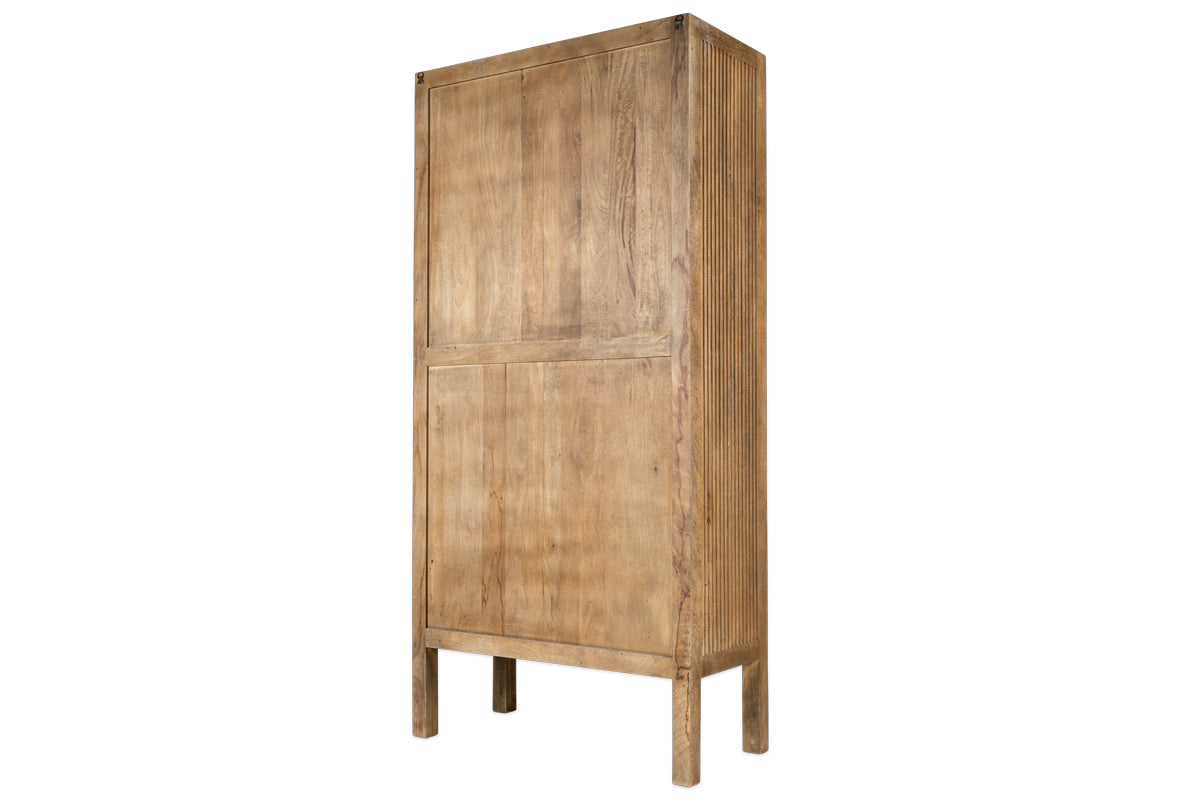 Yasha Reeded Mango Wood Cabinet-nkuku