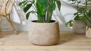 Zadie Terracotta Planter - Natural - Large-nkuku