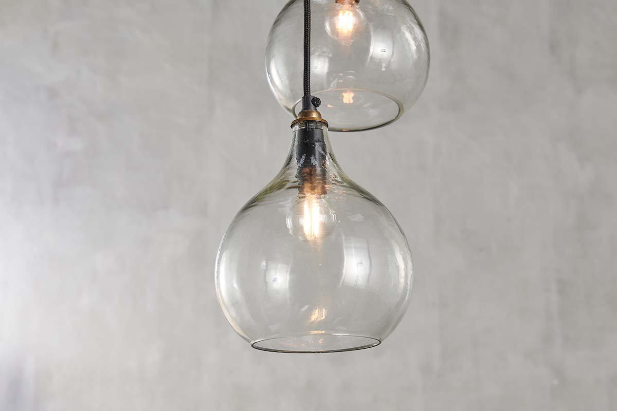 Ziva Recycled Glass Cluster Pendant - Clear-nkuku