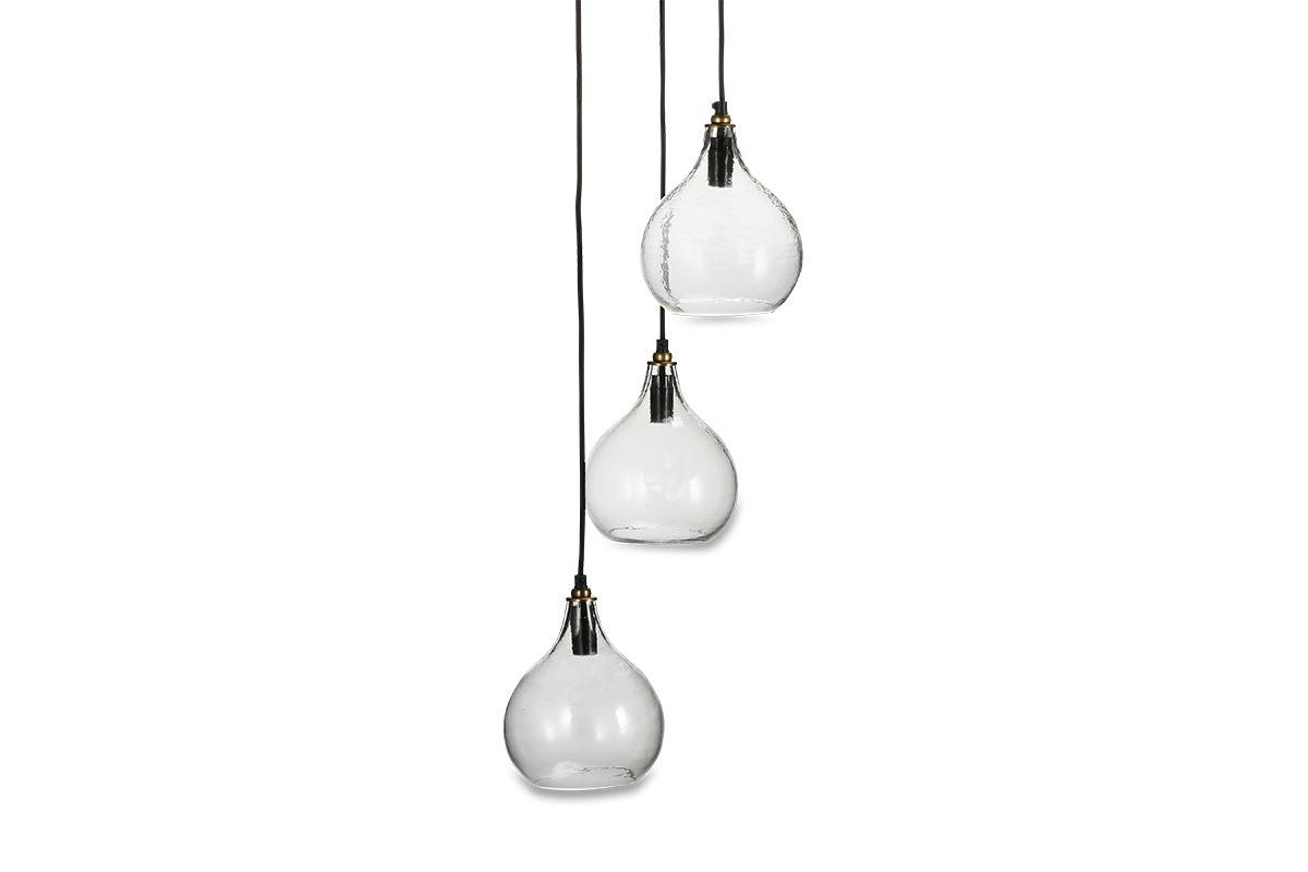 Ziva Recycled Glass Cluster Pendant - Clear-nkuku