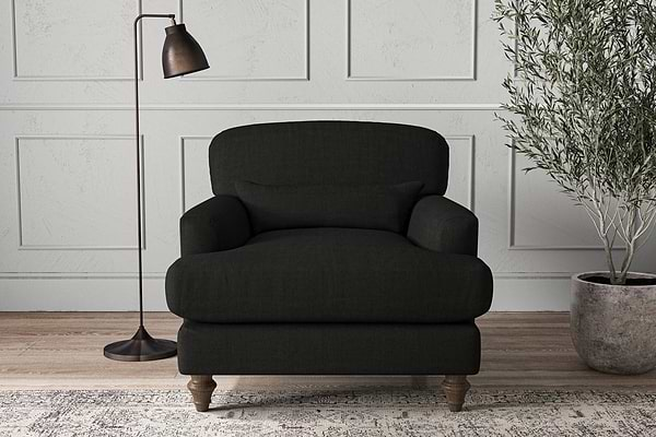 Nkuku MAKE TO ORDER Deni Armchair - Brera Linen Charcoal