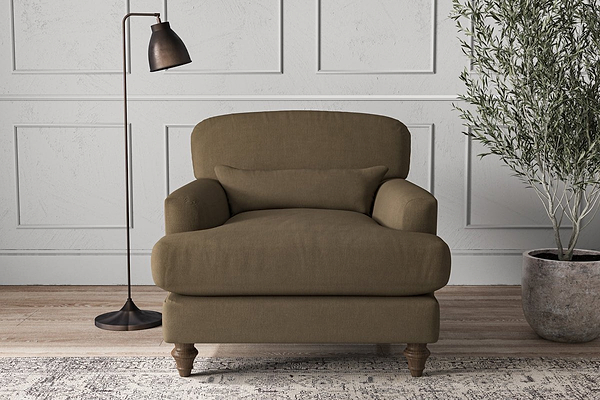 Nkuku MAKE TO ORDER Deni Armchair - Brera Linen Chesnut