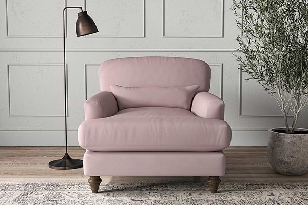 Nkuku MAKE TO ORDER Deni Armchair - Recycled Cotton Lavender