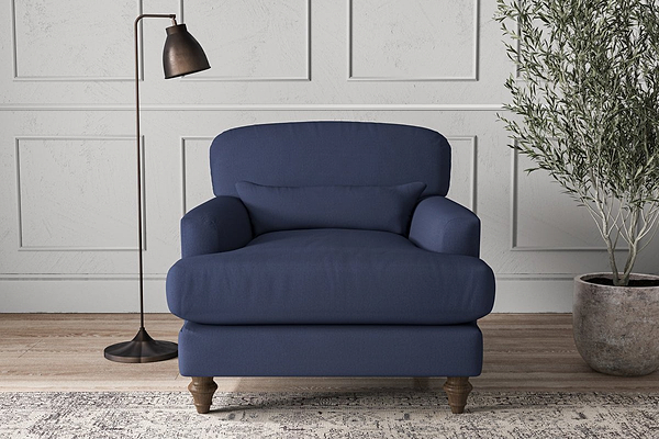 Nkuku MAKE TO ORDER Deni Armchair - Recycled Cotton Navy