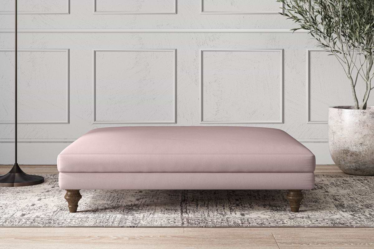 Nkuku MAKE TO ORDER Deni Grand Footstool - Recycled Cotton Lavender