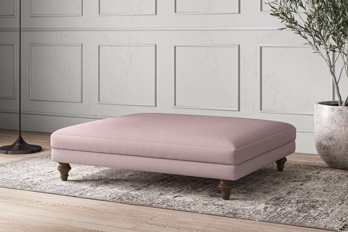 Nkuku MAKE TO ORDER Deni Grand Footstool - Recycled Cotton Lavender