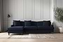 Nkuku MAKE TO ORDER Deni Grand Left Hand Chaise Sofa - Brera Linen Indigo