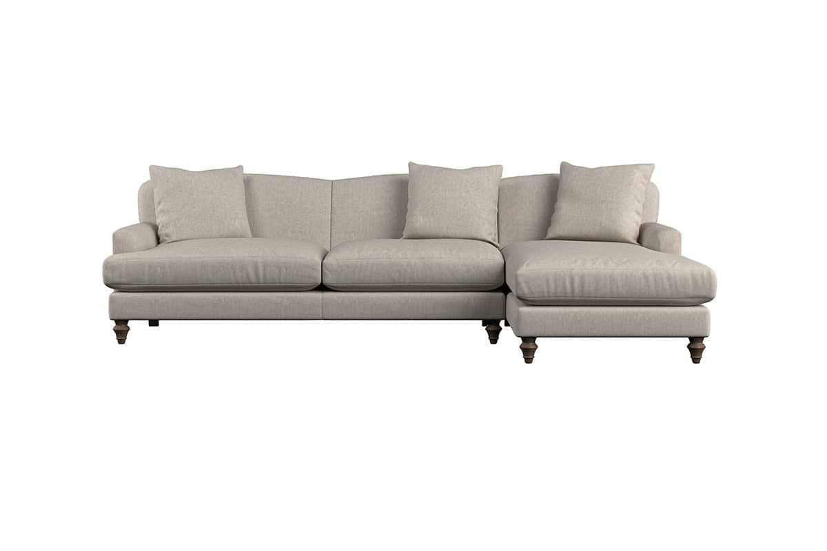 Nkuku MAKE TO ORDER Deni Grand Right Hand Chaise Sofa - Brera Linen Chesnut