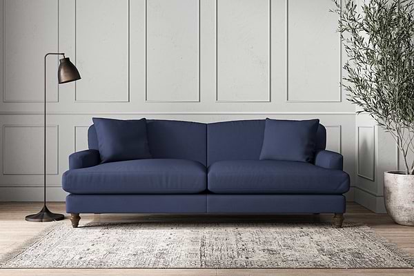 Nkuku MAKE TO ORDER Deni Grand Sofa - Recycled Cotton Navy