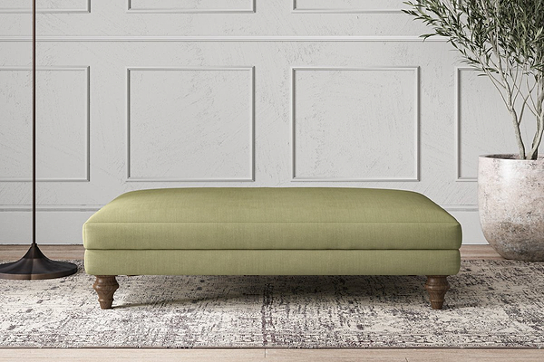 Nkuku MAKE TO ORDER Deni Large Footstool - Brera Linen Sage