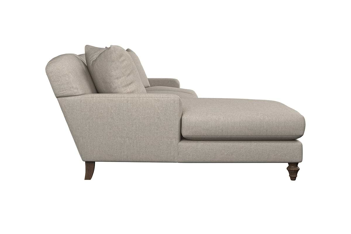 Nkuku MAKE TO ORDER Deni Large Left Hand Chaise Sofa - Brera Linen Dusk