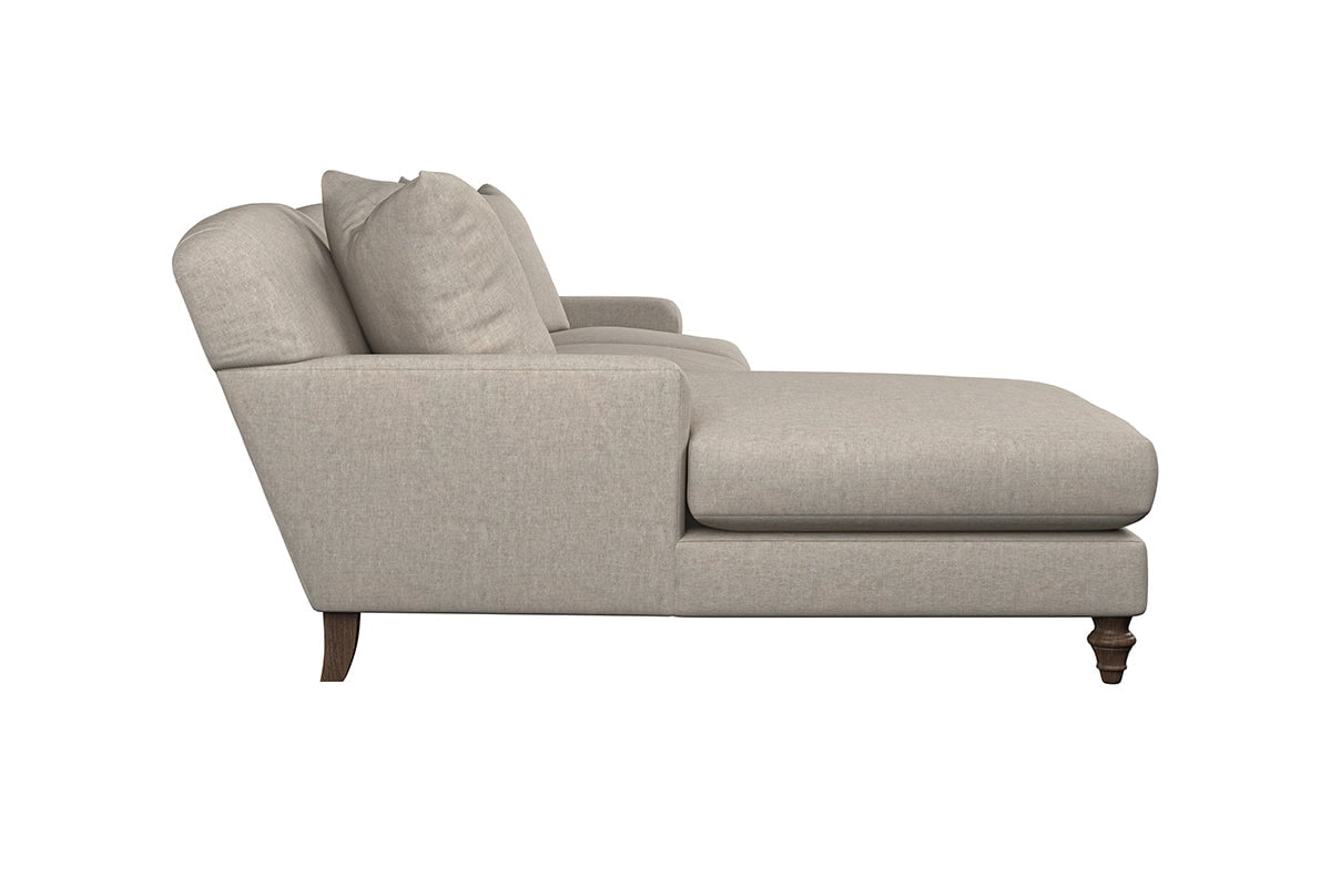 Nkuku MAKE TO ORDER Deni Large Left Hand Chaise Sofa - Brera Linen Pebble