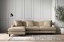 Nkuku MAKE TO ORDER Deni Large Left Hand Chaise Sofa - Brera Linen Pebble