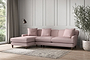 Nkuku MAKE TO ORDER Deni Large Left Hand Chaise Sofa - Recycled Cotton Lavender