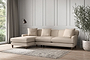 Nkuku MAKE TO ORDER Deni Large Left Hand Chaise Sofa - Recycled Cotton Natural