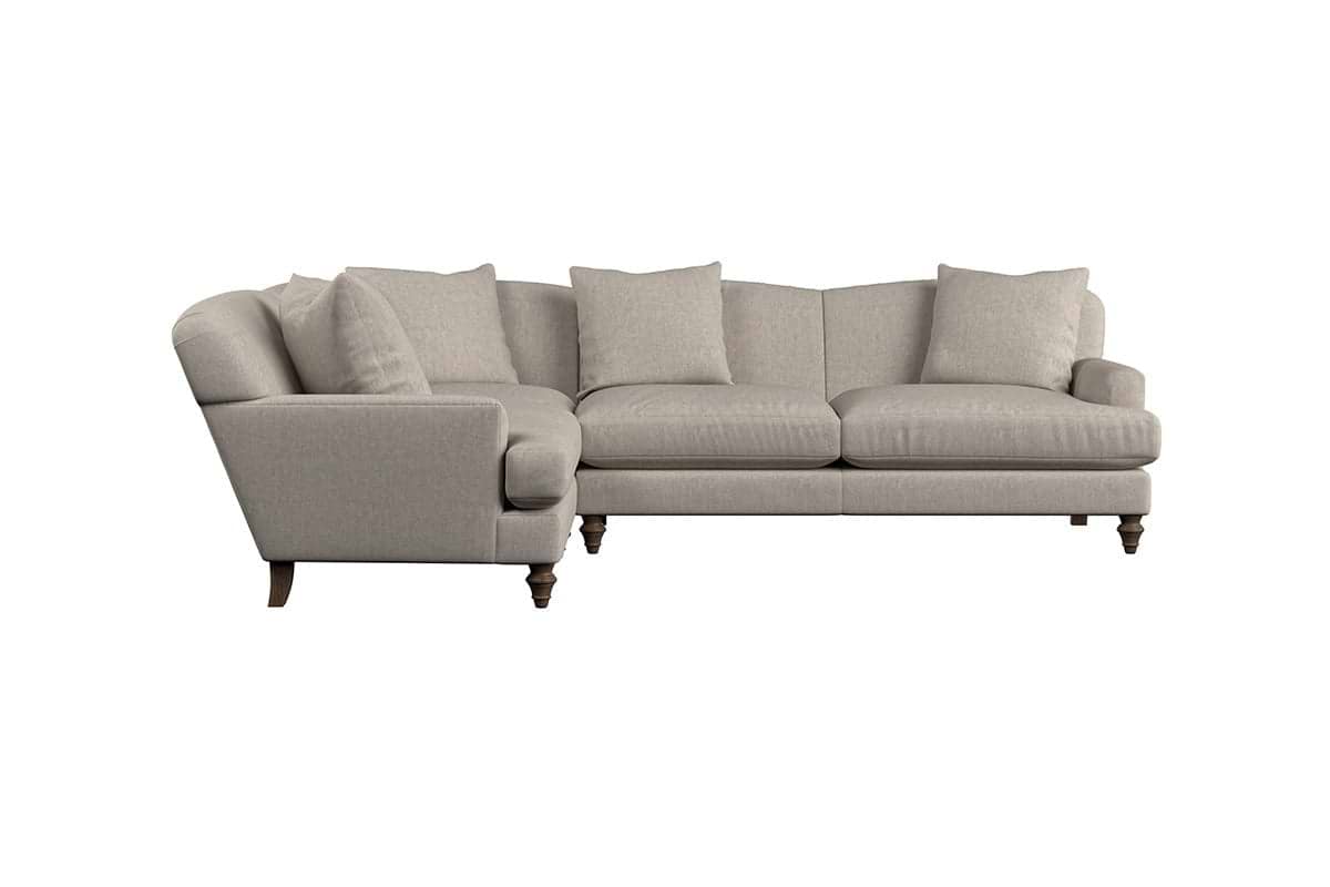 Nkuku MAKE TO ORDER Deni Large Left Hand Corner Sofa - Brera Linen Charcoal