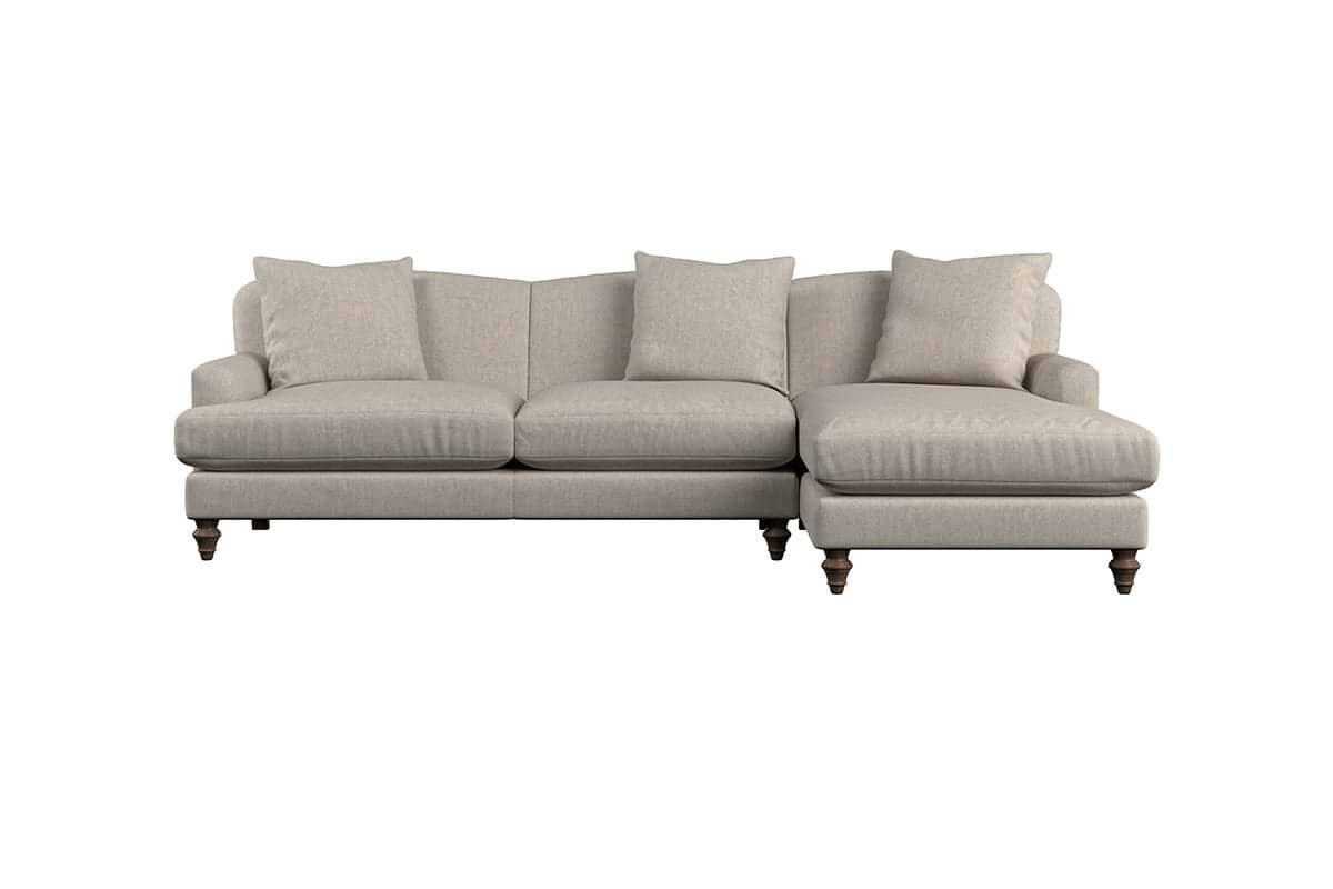 Nkuku MAKE TO ORDER Deni Large Right Hand Chaise Sofa - Brera Linen Granite