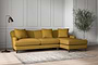 Nkuku MAKE TO ORDER Deni Large Right Hand Chaise Sofa - Recycled Cotton Ochre