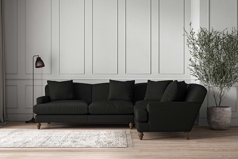 Nkuku MAKE TO ORDER Deni Large Right Hand Corner Sofa - Brera Linen Charcoal