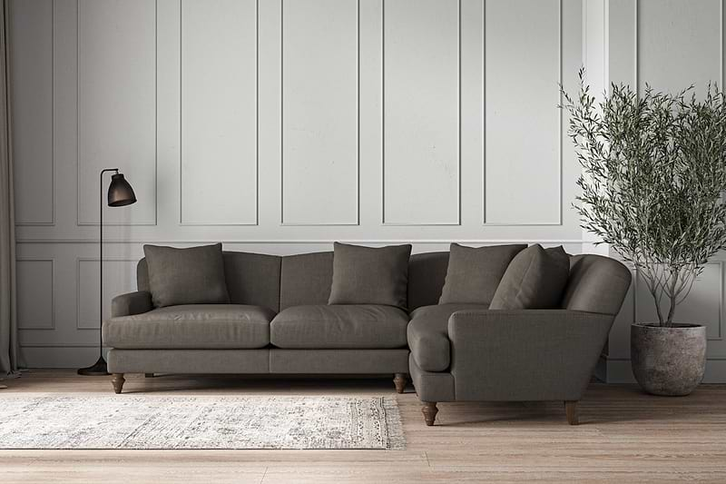 Nkuku MAKE TO ORDER Deni Large Right Hand Corner Sofa - Brera Linen Granite