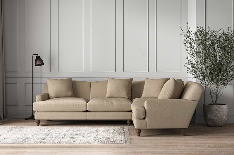 Nkuku MAKE TO ORDER Deni Large Right Hand Corner Sofa - Brera Linen Pebble