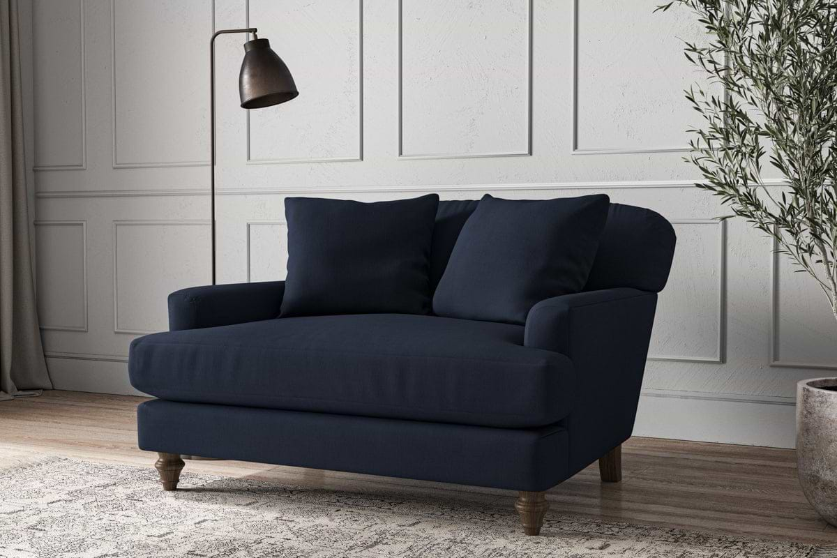 Nkuku MAKE TO ORDER Deni Love Seat - Brera Linen Indigo