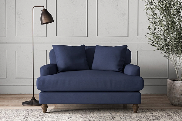 Nkuku MAKE TO ORDER Deni Love Seat - Recycled Cotton Navy