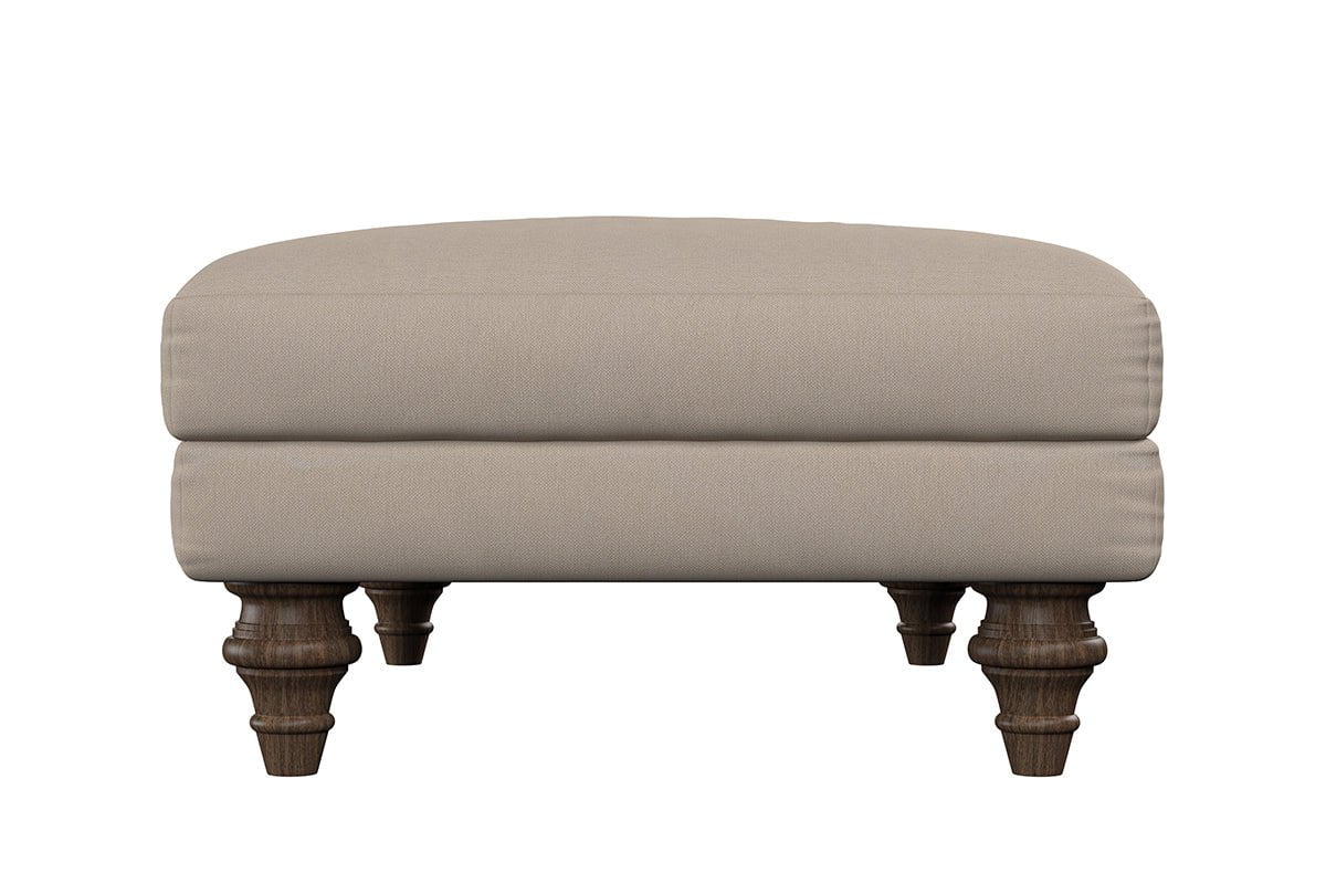 Nkuku MAKE TO ORDER Deni Medium Footstool - Brera Linen Espresso