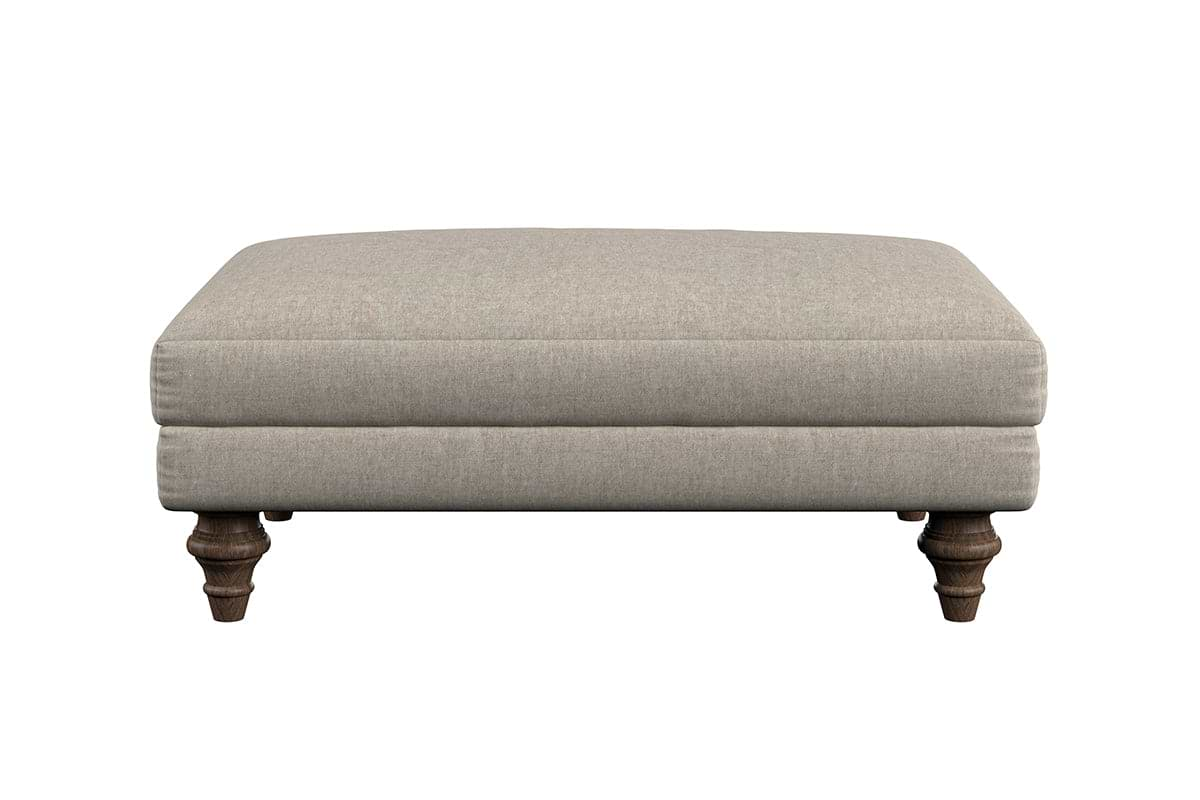 Nkuku MAKE TO ORDER Deni Medium Footstool - Brera Linen Indigo