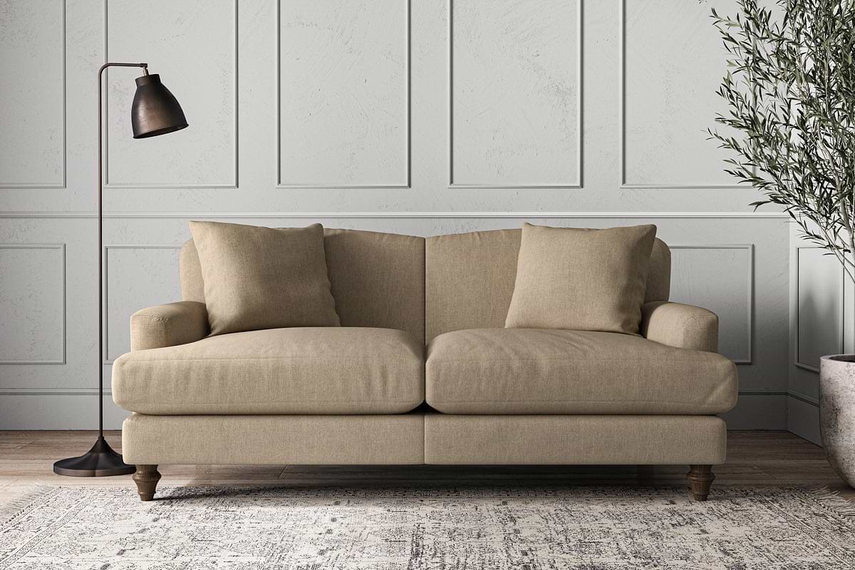Deni Medium Sofa - Brera Linen Pebble – Nkuku | Ecksofas