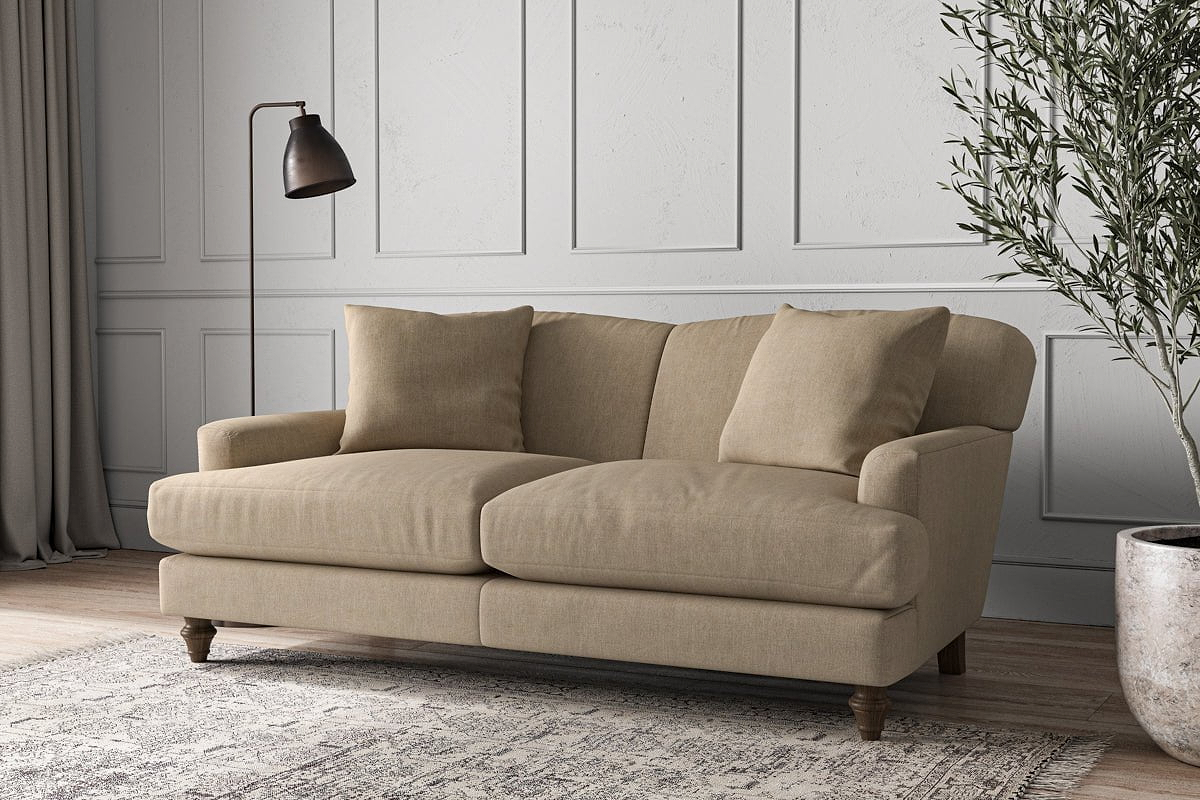 Deni Medium Sofa Linen – - Brera Nkuku Pebble