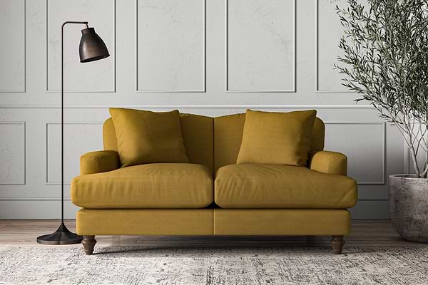 Nkuku MAKE TO ORDER Deni Small Sofa - Recycled Cotton Ochre